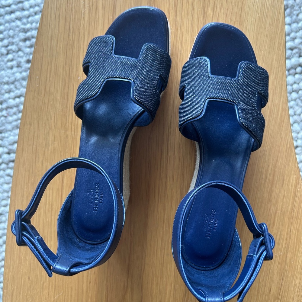 Brand new Hermès Elda espadrilles  blue jean size 40